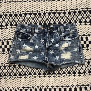 Star jean shorts